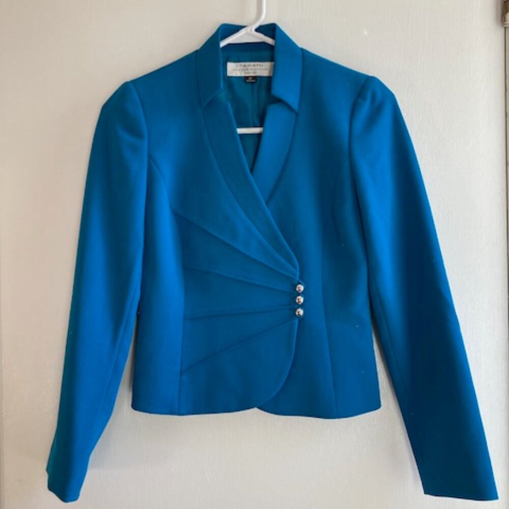 Tahari for Arthur Levine deep turqoise jacket, 0P.